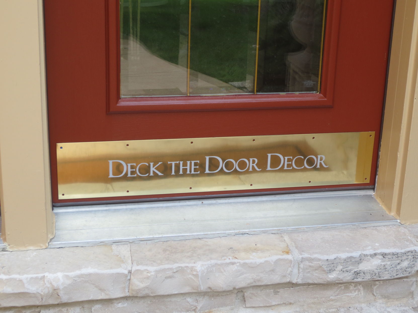 Deck the Door Decor Custom Brass Door Kick Plate.JPG